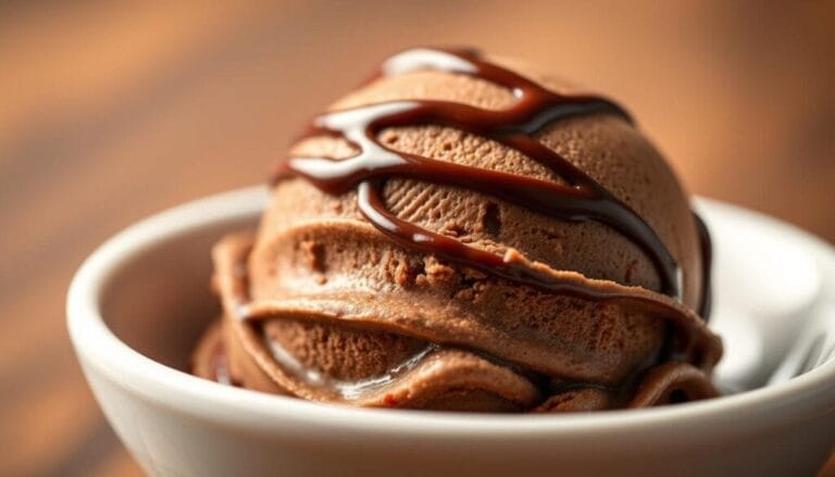 Chocolate ice cream scoop