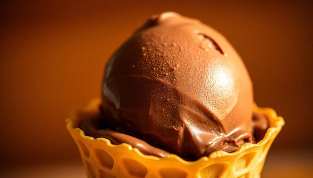 Chocolate ice cream scoop